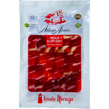 Jamón de Bellota ibérico 50% raza Ibérica Cortado a Cuchillo